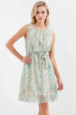 Minikleid mit Bindeband und Schleifendetail