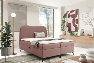 Boxspringbett Schlafzimmerbett BLAIR 140x200cm Stoff Now or Never Altrosa