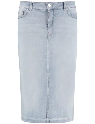 GERRY WEBER Collection - Jeansrock mit Gehschlitz light blue denim mit use - Gr. - 46