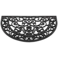 matches21 HOME & HOBBY Fußmatte Hartgummi Fußmatte Ornamente halbrund 40x60 cm schwarz, halbrund, Höhe: 12 mm, Wetterfeste Aussen-Bereich Türmatte als Outdoor Schmutzfangmatte