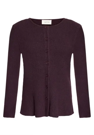 CARTOON - Strick-Cardigan Dark Purple Melange - Gr. - 36