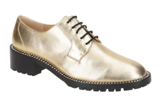 Peter Kaiser Damen Schn?r-Halbschuhe 86217/210 Gold Schmucksteine Echtleder