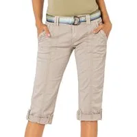 Fresh Made Caprihose Damen Caprihose Sommerhose mit buntem Gürtel Capri kurze Hose Sommerfarben