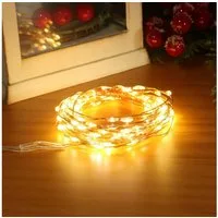 Casativo LED-Lichterkette LED-Micro-Lichterkette 5m 100 warmweiße LEDs Batteriebetrieb Deko, 5m Lichterdraht: 100 warmweiße Micro-LEDs, flexibel, dekorativ