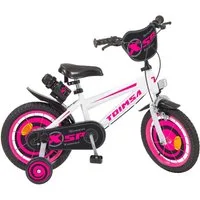 Toimsa Bikes Kinderfahrrad 14 Zoll Kinder Mädchen Fahrrad Kinderfahrrad Rad Bike XSP White 14145, 1 Gang, Stützräder, Trinkflasche