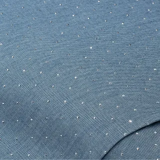 Leichter Jeansstoff (Hemdenjeans) mit Glitzersteinen, jeansblau