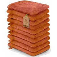 NatureMark Waschhandschuh 10er-Set Frottier Waschhandschuhe, 100% Baumwolle (10-St), Premium Frottier Waschhandschuhe, 15x21cm, Terrakotta