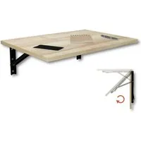 KDR Produktgestaltung Klapptisch 60x40 Wandklapptisch Esstisch Küchentisch Schreibtisch Wand Tisch, Eiche