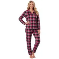 Cocain underwear Schlafanzug Damen Flauschpyjama Langarm garngefärbtes Karodesign mit Knopfleiste flauschig weich & warm