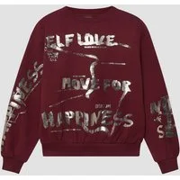 s.Oliver Sweatshirt Sweatshirt Kuscheliges Oversize Sweatshirt mit Folienprint