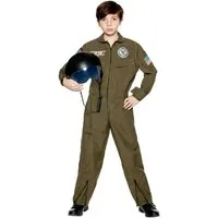 Underwraps Kostüm Top Gun Kampfpilot Karneval Faschingskostüm Kinder, Filmreifes Kostüm für den Elitepiloten-Nachwuchs der Navy