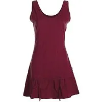 Vishes Minikleid Damen Baumwolle Trägerkleid Raffung Volant Verstellbar Boho Alternative Mode, Boho, Hippie, Ethno, Festival