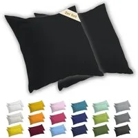 Lavea Kissenbezug 2er Set Kissenhülle Jersey, 100% Baumwolle, Kissenbezüge, (2 Stück), allergikerfreundlich - sicherer YKK-Reißverschluss - waschbar 60°C