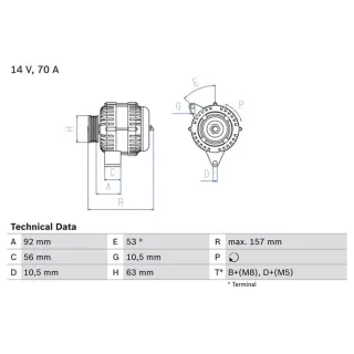 Bosch Lichtmaschine Citroen Fiat Peugeot 0986039760