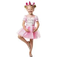 Rubie´s Kostüm Einhorn Theodor Kinder Glitzerkleid Faschingskostü, Rosafarbenes Glitzerkleid des kuscheligen Einhorns