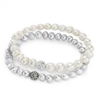 Firetti Armband Set Multipack Schmuck Geschenk Armschmuck Armketten (Set), mit Kristallstein - mit Süßwasserzuchtperle