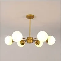 Riserva Deckenleuchten Pendelleuchte E27 6-flammig Gold Nordic Molekül Glas