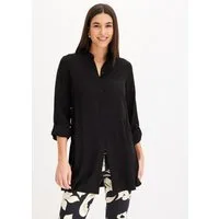 bonprix Longbluse gerade Passform, mit langem Arm, aus Viskose, mit Stehkragen