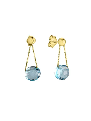Celesta Gold Ohrring 375/- Gelbgold Blautopas (beh)