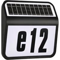 FIVMEN Hausnummer Hausnummernleuchte Beleuchtete Solar mit LED Beleuchtung, Hausnummer aus Edelstahl mit Dämmerungsschalter
