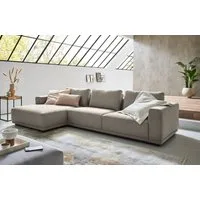 Musterring Ecksofa JustB! PM200, Holzrahmen in schwarz, wahlw. Sitzvorzug, Breite 316cm, Anreihsofa rechts & Longchair links, mit Armlehnen, inkl. Rückenkissen