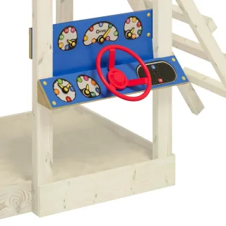 Spielturm Zubehör Cockpit Xtra-Drive - Kreatives Lenkrad für Spieltürme - Wetterfestes Massivholz Spielelement mit 80 cm Montageabstand - Wickey