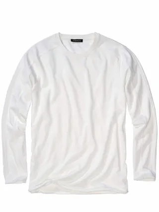 Mey & Edlich Herren Getopptes Longsleeve Weiß 100 % Baumwolle