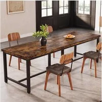 Tribesigns Esstisch Holz, Rechteckiger Esszimmertisch für 8-10, Industrieller Küchentisch (200 x 60 x 75 cm), großer rustikaler Esstisch mit robusten Metallbeinen