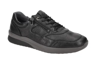 Waldl?ufer 654006 K-FABIAN Herren Sneakers Schwarz Glattleder bequeme Halbschuhe