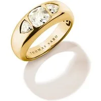 THOMAS SABO Fingerring Bold Elegance Ring mit facettierten Zirkoniasteinen, mit Zirkonia (synth)