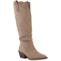 VAN HILL 21785437 KY KA25-37 Damen Stiefel Khaki 37 Cowboystiefel Damen Cowboystiefel Stiefel Spitze Trichterabsatz Western