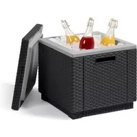 Keter Gartentisch Gartentisch Kühlbox "Ice Cube" 42x42x41 cm (42 Liter) Graphit