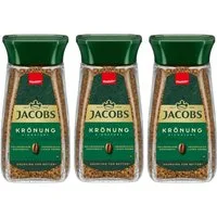 JACOBS Kaffee Löskaffee Krönung 3 x 200 g Gläser Instantkaffee - 600 g, (Packung, 3er Pack)