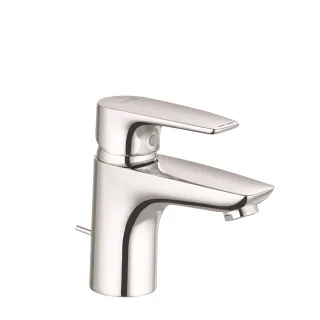 KLUDI PURE & SOLID Waschtisch-Einhandmischer 75 mit Metall-Ablaufgarnitur chrom 343820575