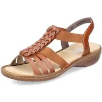 Rieker Riemchensandale, Sommerschuh, Sandalette, Keilabsatz, mit Stretchbänder