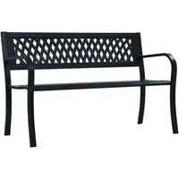 vidaXL Gartenbank Gartenbank 125 cm Schwarz Stahl (1-St)