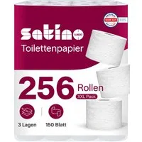 Satino Toilettenpapier 3-lagig - 128 Rollen (256-St. 128 Rollen á 150 Blatt)