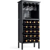 COSTWAY Weinregal, stehend, Weinschrank Holz, für 20 Flaschen, 42x24,5x96cm