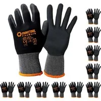 Fronttool Nitril-Handschuhe Arbeitshandschuhe FlexWork Schutzhandschuhe Gartenhandschuhe 12 Paar (Spar-Set)