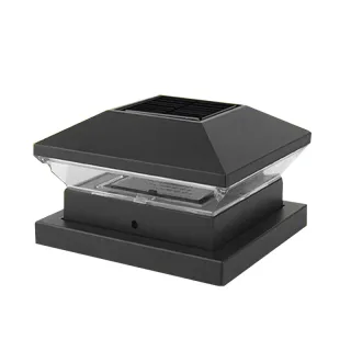 LED Solar Post Light 3000K+6000K Outdoor Transparent Garden Fence Villa Gate Post Lamp Courtyard Wall Lace Column Lamp