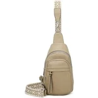 ITALYSHOP24 Schultertasche UNISEX Sling Tasche Cross Over Brust Body Bag Umhängetasche Rucksack, Freizeitrucksack Sport Reise Schule Travel Wandern Arbeit Leder Optik