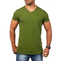 CARISMA T-Shirt Herren Uni Basic 4066 tief-breit geschnittener Ausschnitt vintage Look V-Ausschnitt unifarben kurzarm slim fit