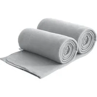 Wohndecke 2er Set eco-line Fleecedecke ca. 130x160, wometo, OEKO-TEX®, 100% recyceltes Material, Antipilling