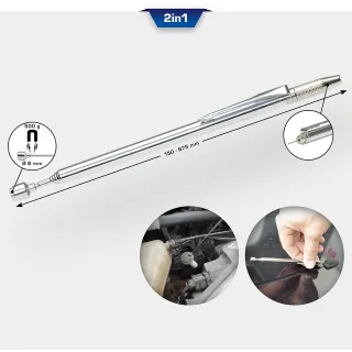 Brilliant Tools 2in1 Teleskop-Magnetheber mit Waschdüsenreinigungs- und einstellwerkzeug - BT115903