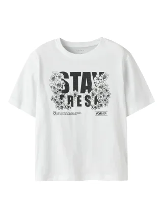 NAME IT - NKFDITTESLIA SS NREG TOP BOX Bright White - Gr. - 140