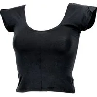 Guru-Shop T-Shirt Bauchfreies Goa Psytrance Pixi Shirt, Choli Top.. Festival, Ethno Style, Psychedelic, alternative Bekleidung