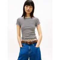 Tommy Jeans T-Shirt TJW SLIM LETTUCE EDGE RIB SS mit gerippter Struktur
