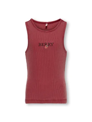 KIDS ONLY - KOGJILLY EMB WASHED TANK TOP JRS Barbados Cherry - Gr. - 152