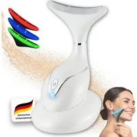 BeautiQ Gesichtsmassagegerät [Neuheit] Beautygerät faltenfrei, Gesicht/Hals, Anti-Aging Wunder, EMS Mikroströmung, Silikon-Oberfläche