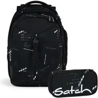 Satch Schulranzen Schulrucksack-Set MATCH Ninja Matrix 2-teilig, Kollektion 2024 (2-teilig), Laptop-Fach, Your-Size-System, Schulranzen